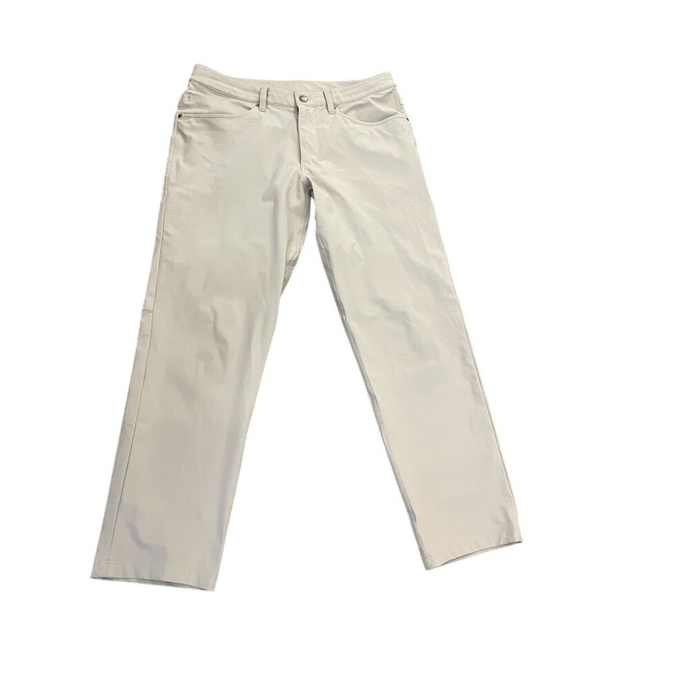 Lululemon ABC 5-Pocket Chino Pants Mens Medium Beige Straight Leg 32